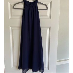 Navy Blue Sleeveless Shift Dress